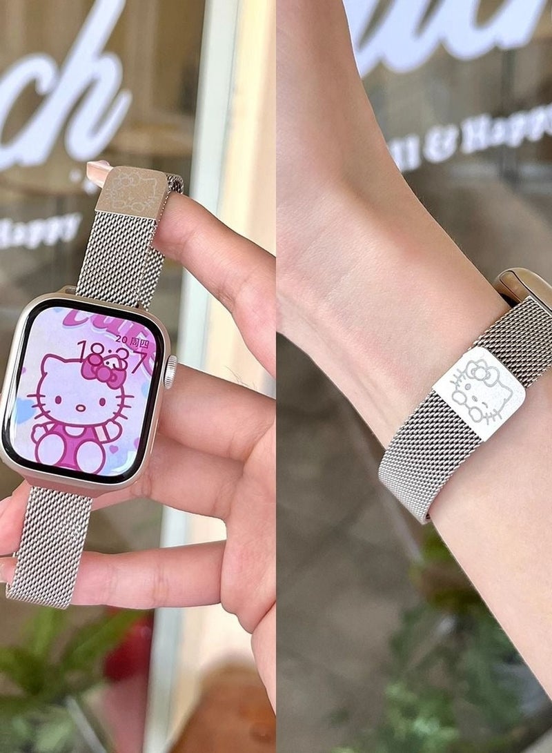 Hello Kitty printed magnetic sports strap suitable for Apple Watch strap 7/8/9E 44mm